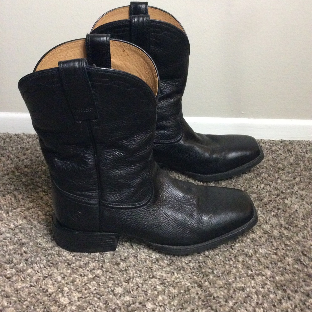 10015291 Black leather Ariat Mens Boots
